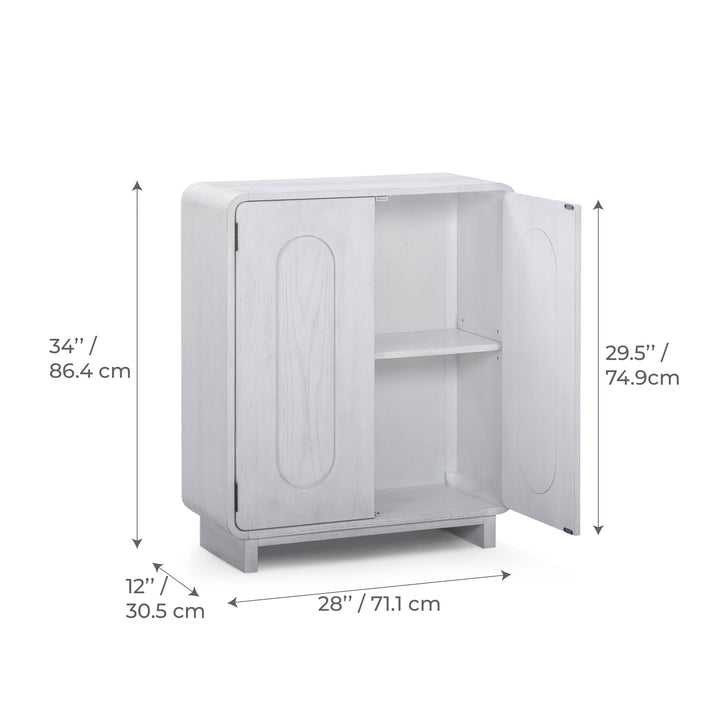 Tenley 28'' W Oak Veneer Accent Cabinet with Recessed Handle & Adjustable Shelf by Teamson Home