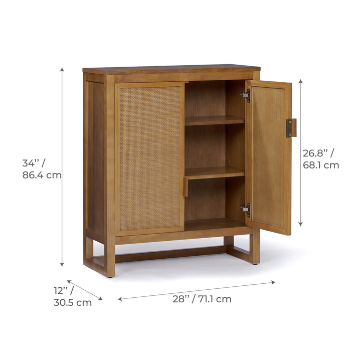 Hatteras 28'' Wide Wood Accent Cabinet with 2 Doors and Adjustable Shelves by Teamson Home