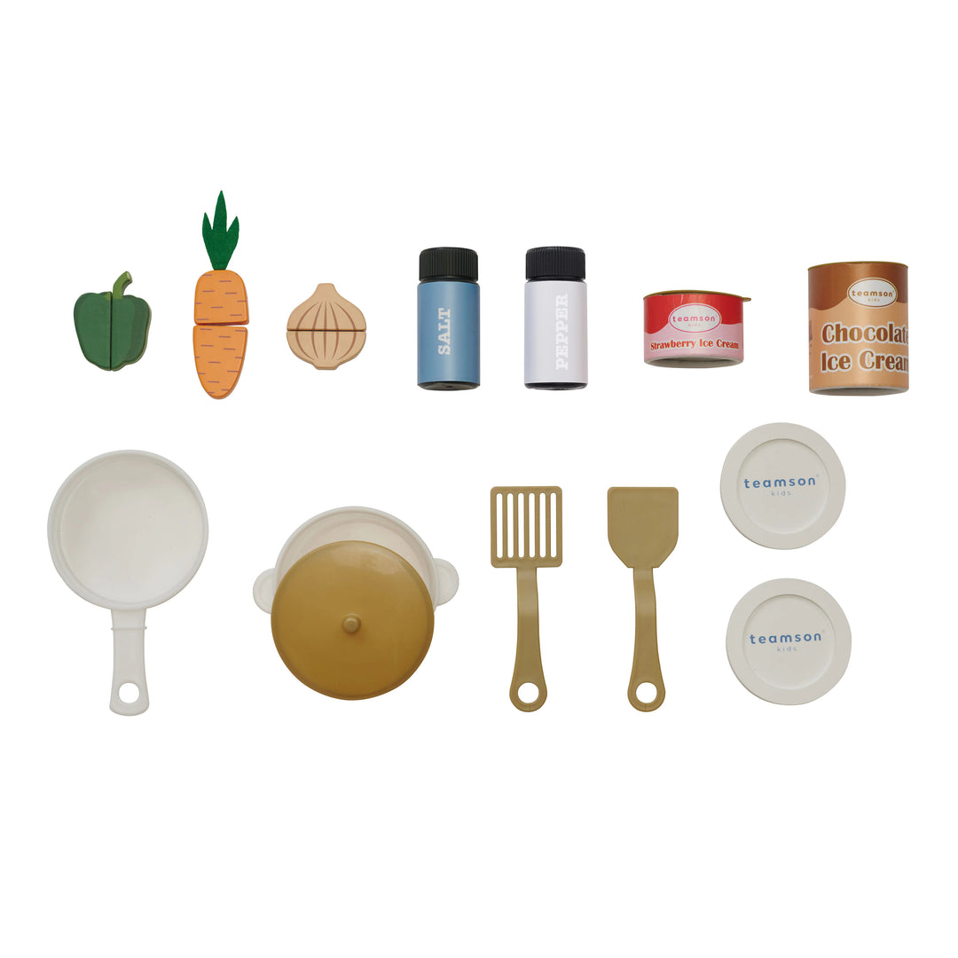 Wooden Play Kitchen with 14 Accessories, Blue - Little Chef Normandy by Teamson Kids