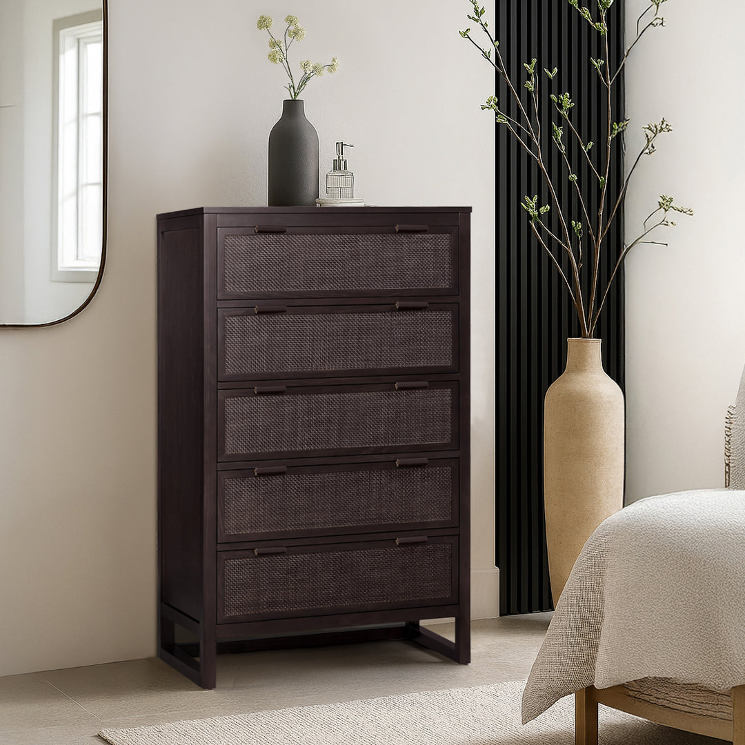 Hatteras 30'' Wide Wood Dresser with 5 Drawers by Teamson Home