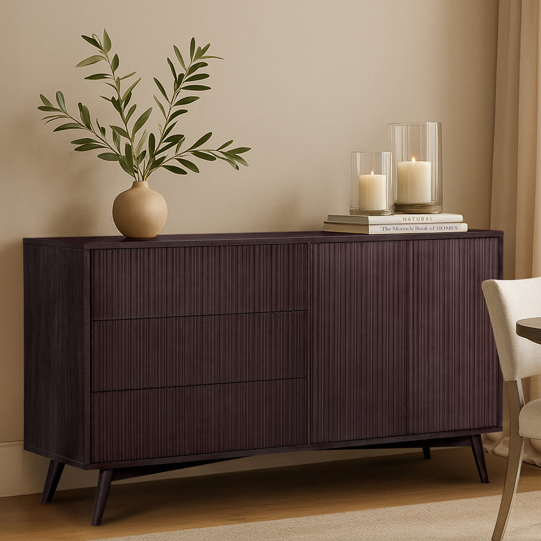 Tremolo 55'' Wide Wooden Sideboard with 2 Doors & 3 Draawers by Teamson Home