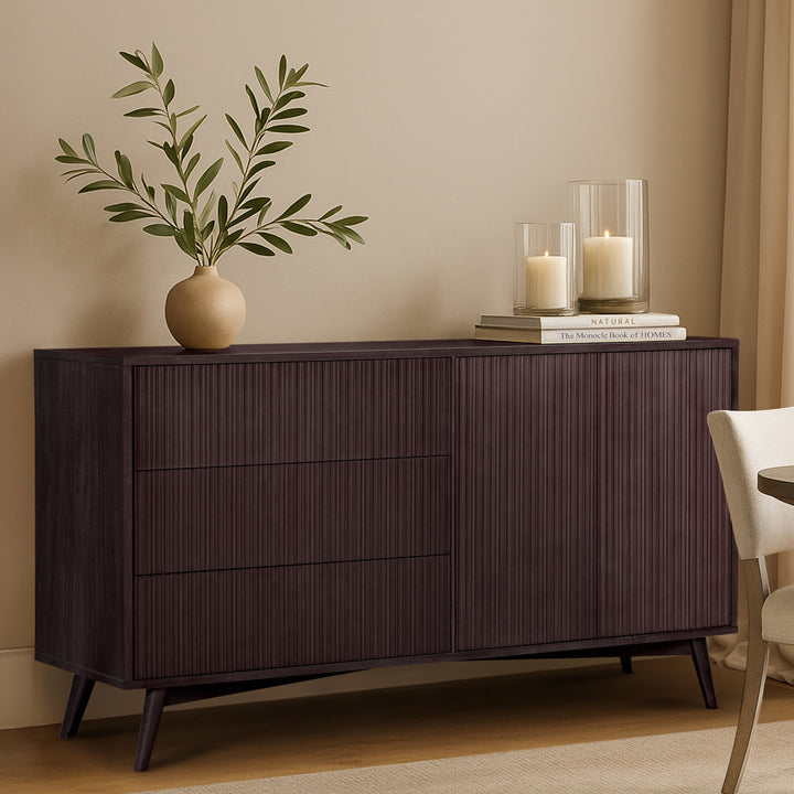 Tremolo 55'' Wide Wooden Sideboard with 2 Doors & 3 Draawers by Teamson Home