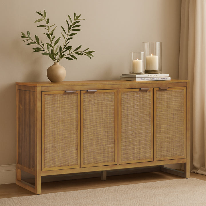 Hatteras 55'' Wide Wood Sideboard Cabinet with 4 Doors by Teamson Home