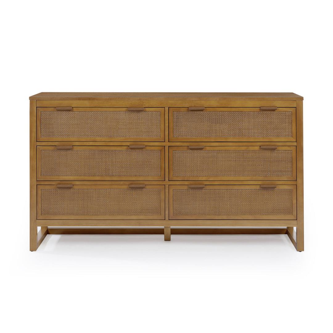 Hatteras 55'' Wide Wood Dresser with 6 Drawers by Teamson Home