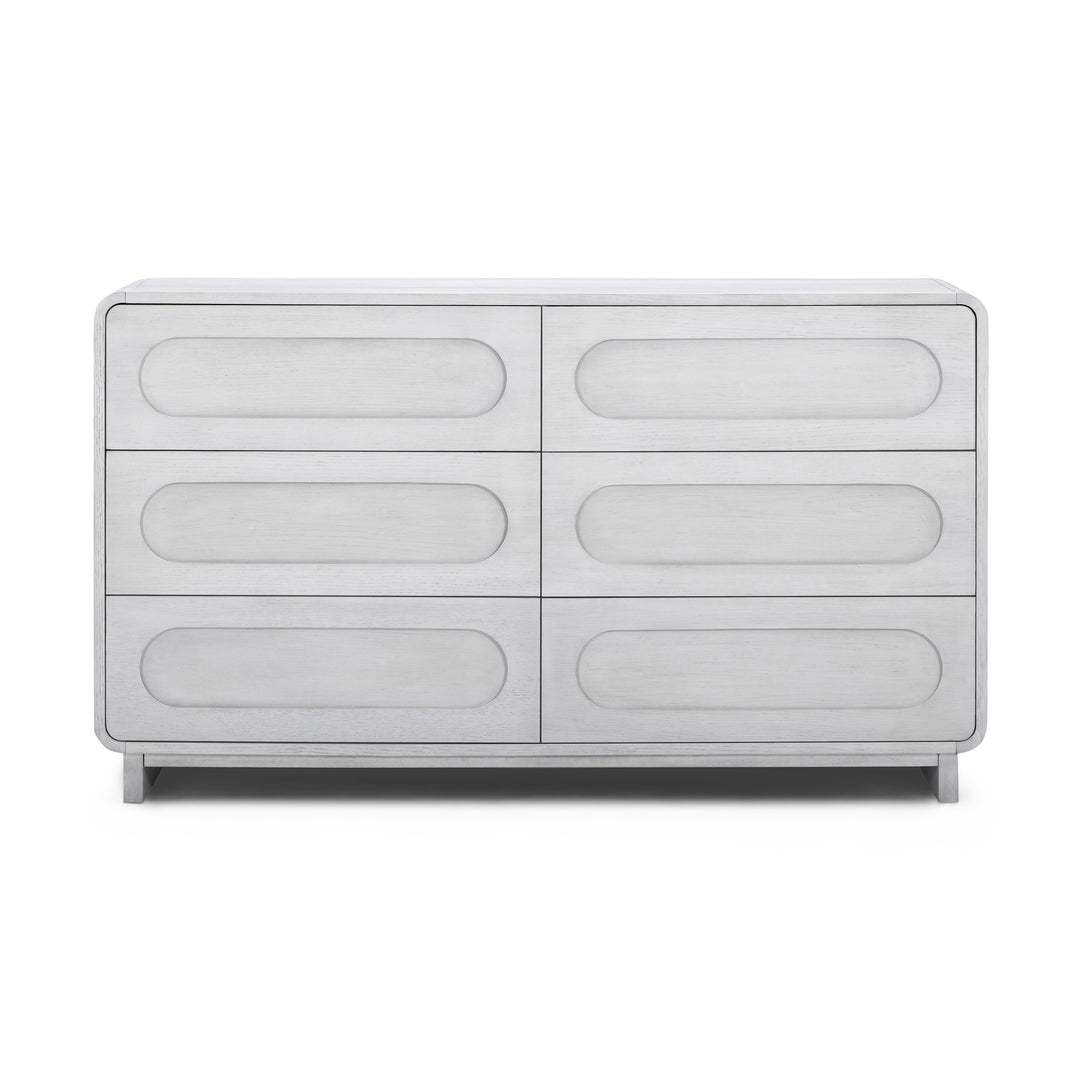Tenley 55'' W Oak Veneer 6-Drawer Dresser with Push-Open Drawers by Teamson Home