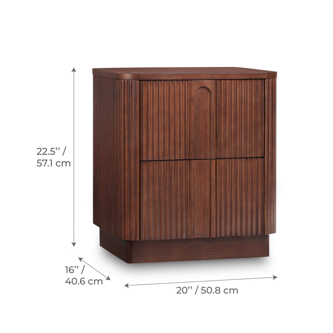 Potomac 20'' W Solid Wood Frame Nightstand with 2 Push to Open Drawers