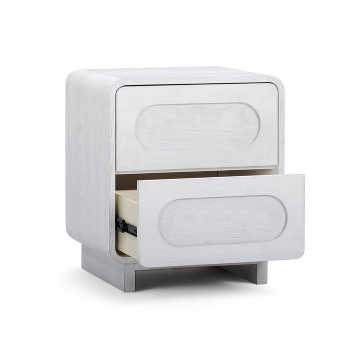Tenley 20'' W Oak Veneer 2-Drawer Nightstand with Push-Open Drawers by Teamson Home