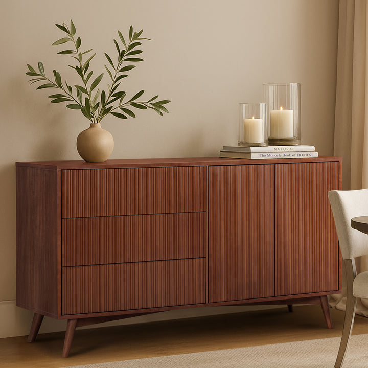 Tremolo 55'' Wide Wooden Sideboard with 2 Doors & 3 Draawers by Teamson Home