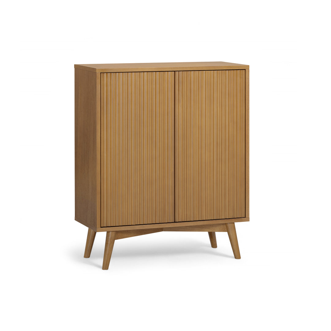 Tremolo 28'' Wide Mixed Woods Accent Cabinet with Fluted Fronts by Teamson Home