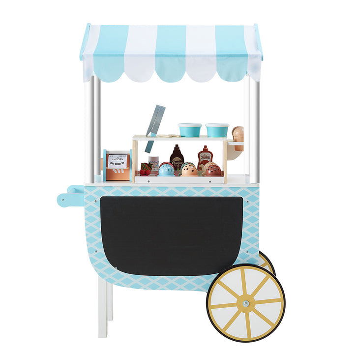the ice cream cart with all the accessories is shown