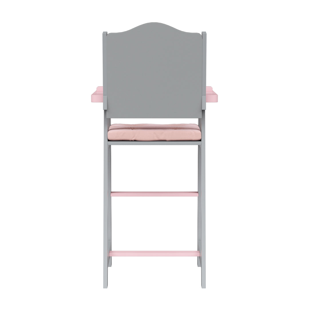 Olivia's Little World Polka Dots Princess Kids Baby Dolls High Chair, Gray