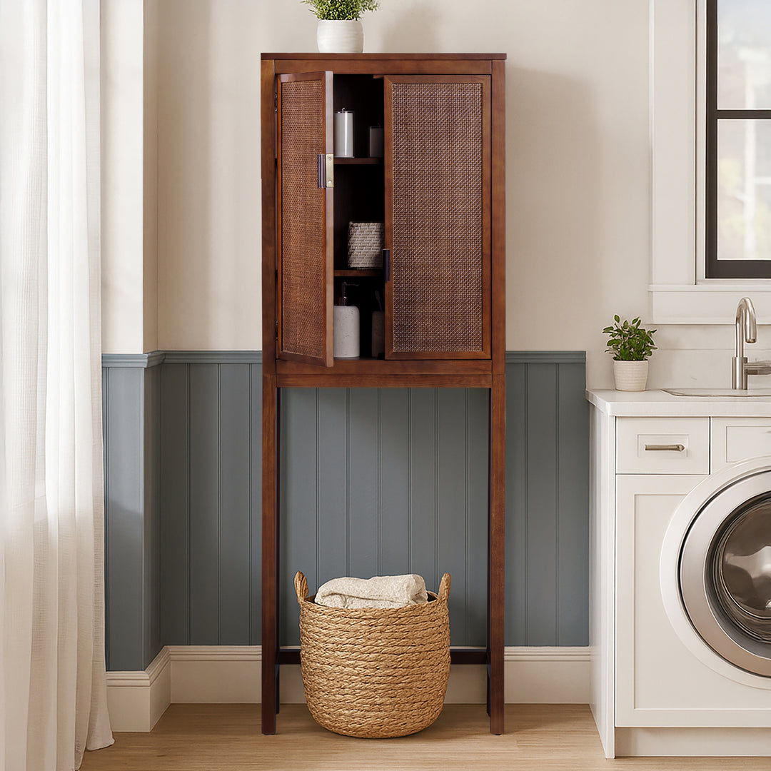 Hatteras 24'' Wide Wood Over the Toilet Cabinet  with 2 Doors by Teamson Home