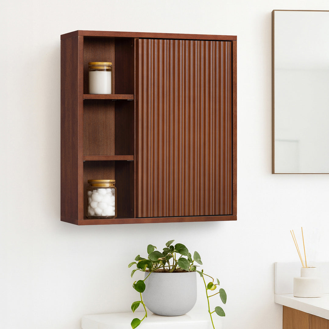 Tremolo 22'' Wide Wooden 1-Door Wall Cabinet with Open Storage by Teamson Home