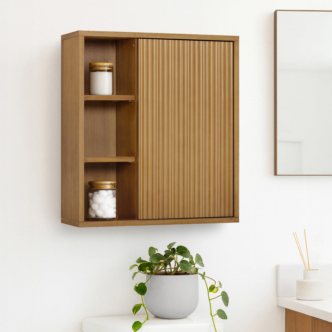 Tremolo 22'' Wide Wooden 1-Door Wall Cabinet with Open Storage by Teamson Home
