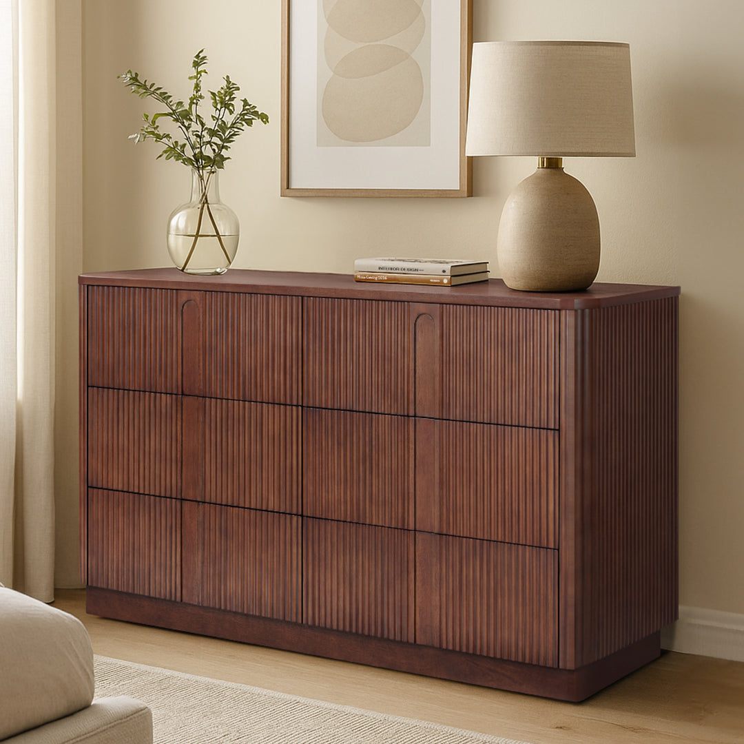 Potomac 55'' W Solid Wood Frame Dresser with 6 Push to Open Drawers