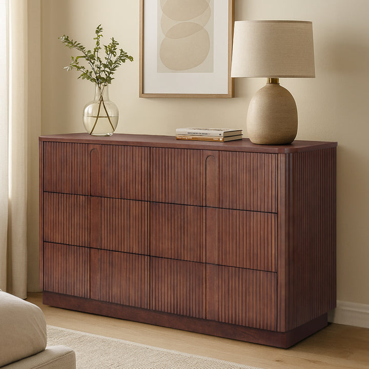 Potomac 55'' W Solid Wood Frame Dresser with 6 Push to Open Drawers
