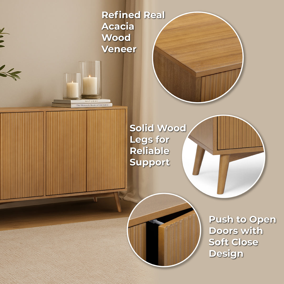 Tremolo 55'' Wide Wooden Sideboard with 4 Doors by Teamson Home