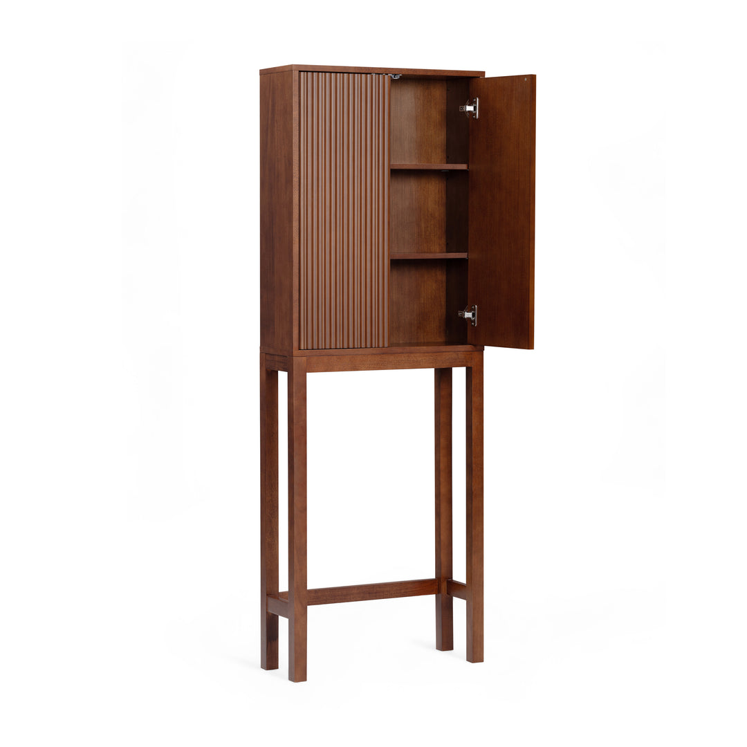 Tremolo 24'' Wide Wooden Over the Toilet Cabinet with Fluted Fronts by Teamson Home