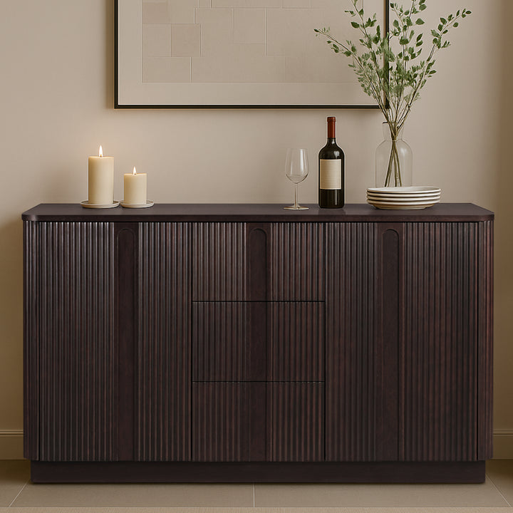 Potomac 55'' W Solid Wood Frame Sideboard with 3 Drawers and 2 Doors