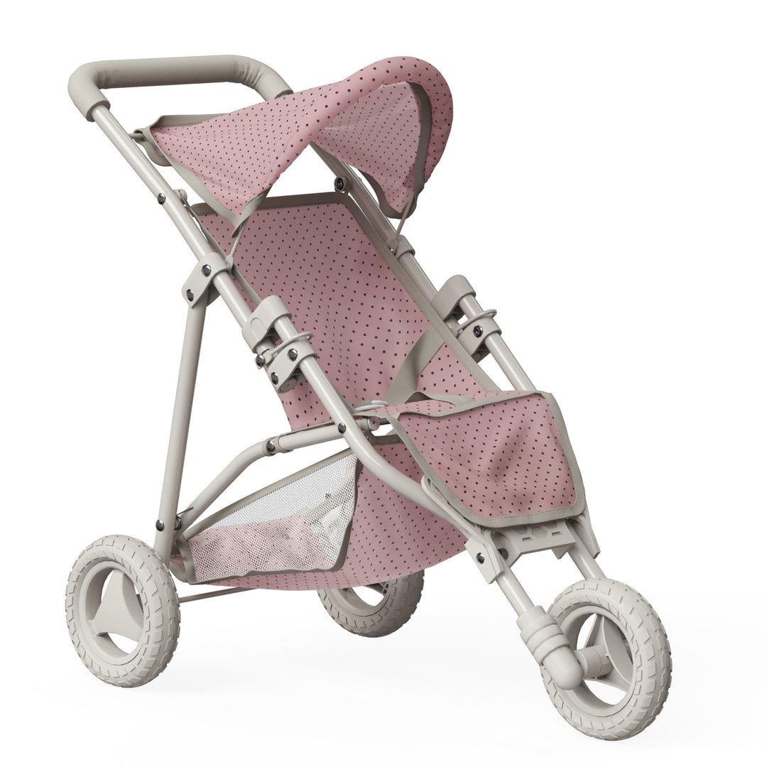 Olivia's Little World Polka Dot Princess Baby Doll Jogging Stroller, Pink/Gray