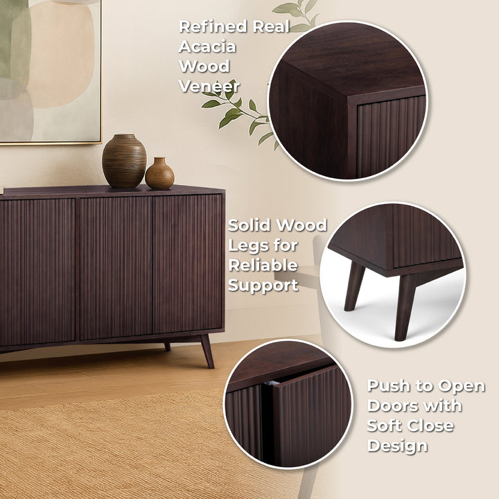 Tremolo 55'' Wide Wooden Sideboard with 4 Doors by Teamson Home