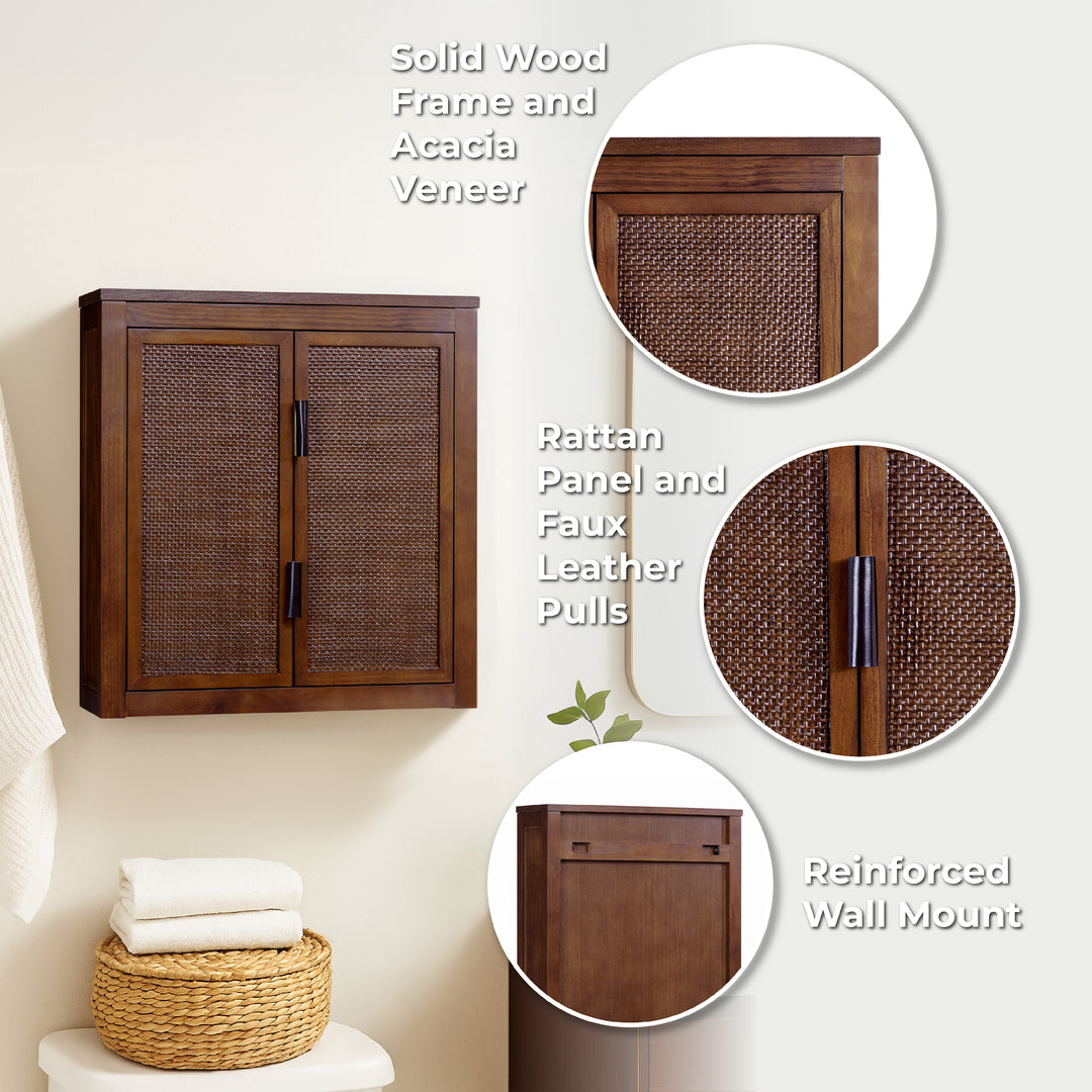 Hatteras 22'' Wide Wood Wall Cabinet with 2 Doors by Teamson Home