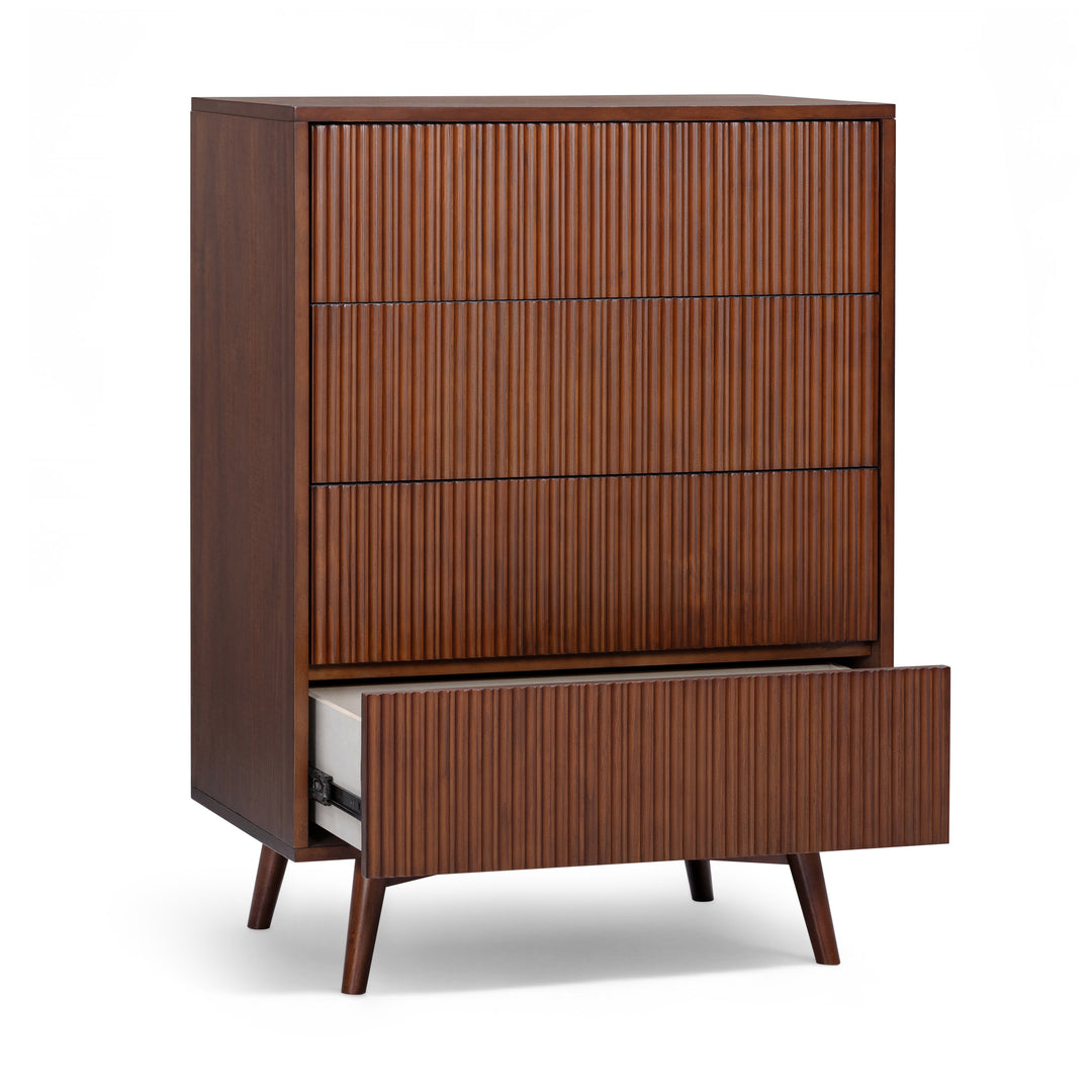 Tremolo 30'' Wide Wooden 4-Drawer Dresser with Fluted Fronts by Teamson Home
