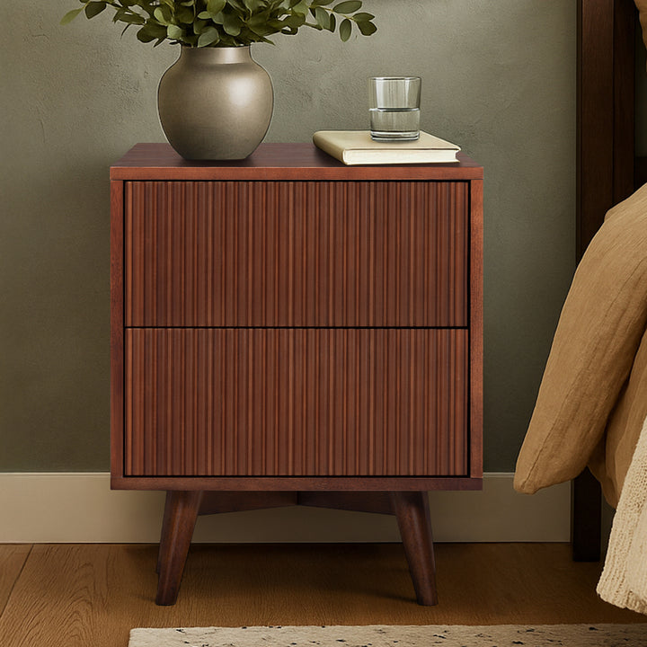Tremolo 20'' Wide Wooden 2-Drawer Nightstand with Fluted Fronts by Teamson Home