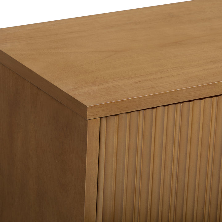 Tremolo 28'' Wide Mixed Woods Accent Cabinet with Fluted Fronts by Teamson Home