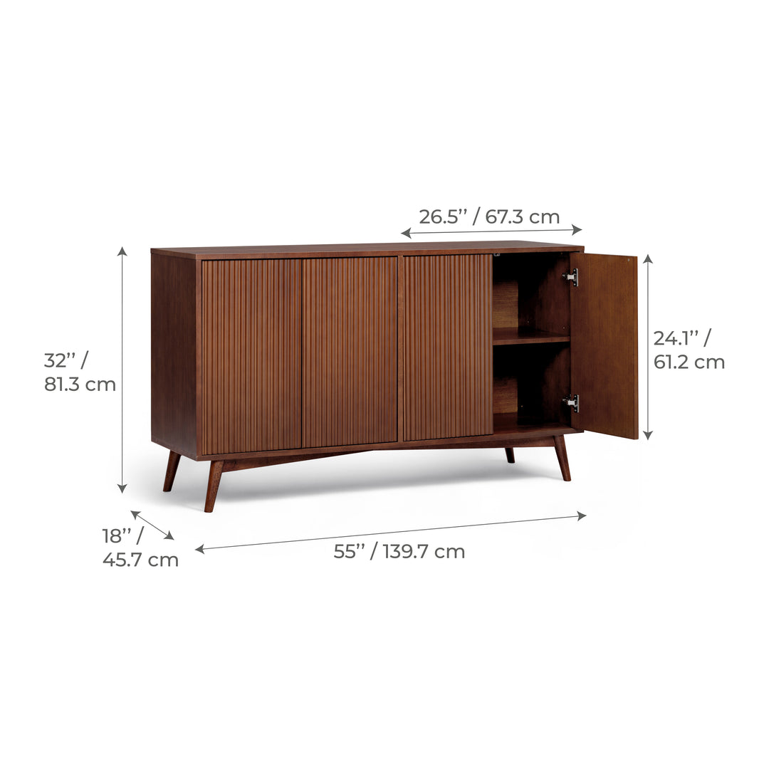 Tremolo 55'' Wide Wooden Sideboard with 4 Doors by Teamson Home