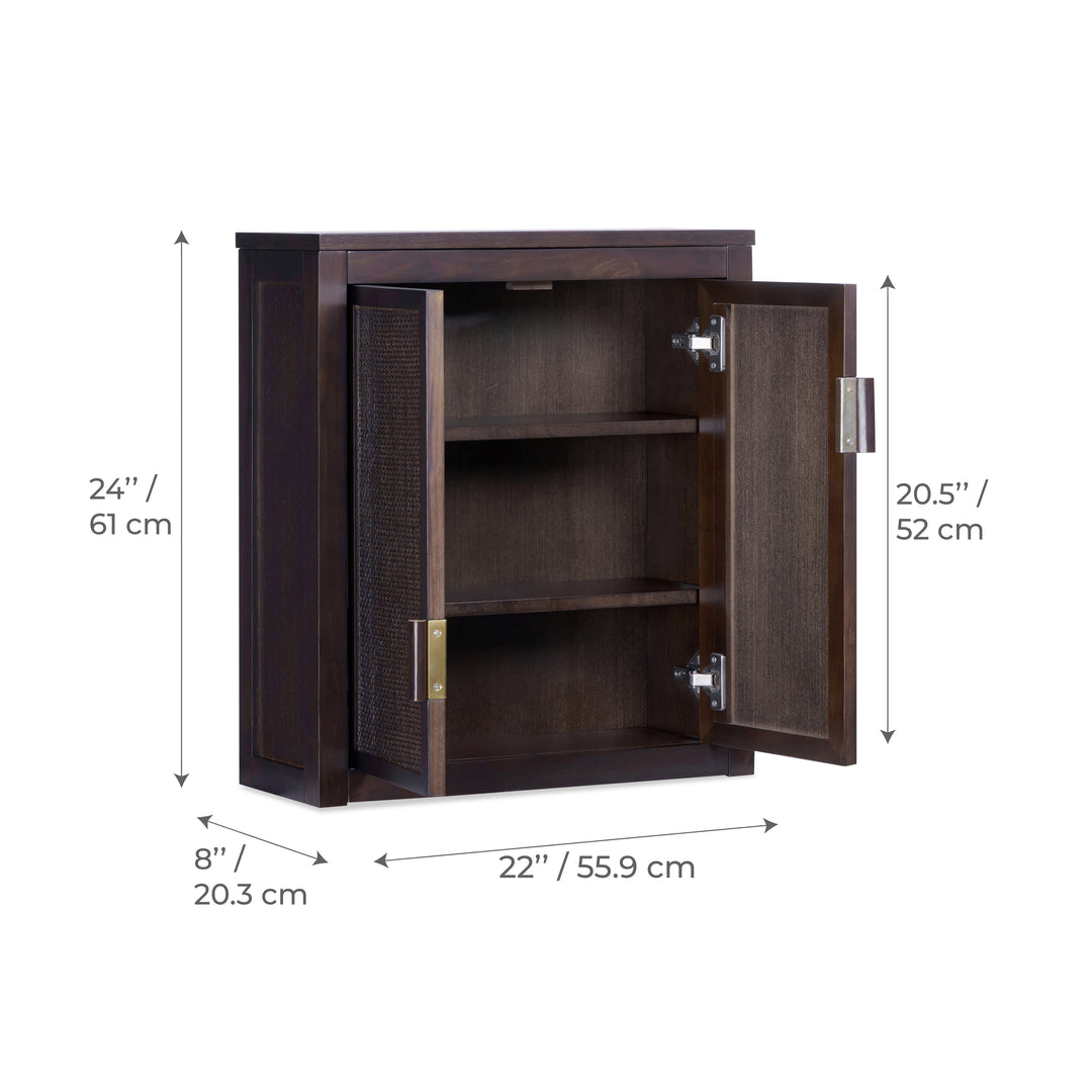 Hatteras 22'' Wide Wood Wall Cabinet with 2 Doors by Teamson Home
