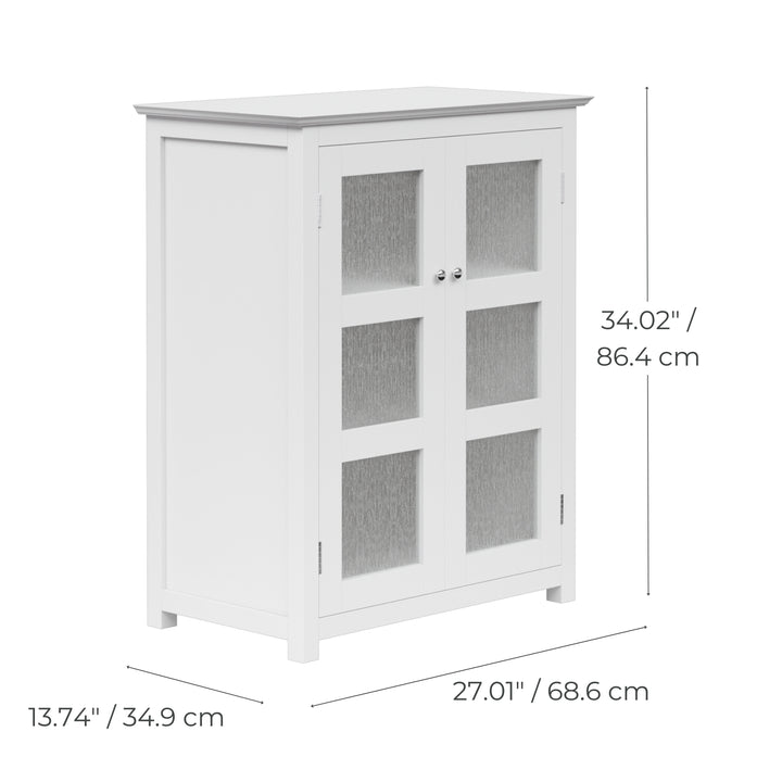 Teamson Home Connor Two-Door Floor Cabinet with Adjustable Shelf, White