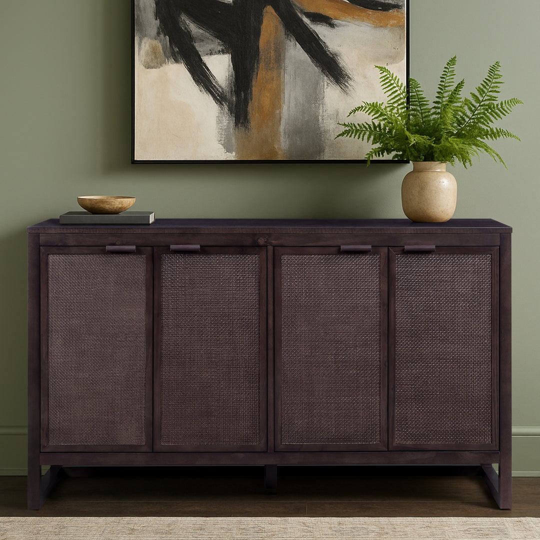 Hatteras 55'' Wide Wood Sideboard Cabinet with 4 Doors by Teamson Home