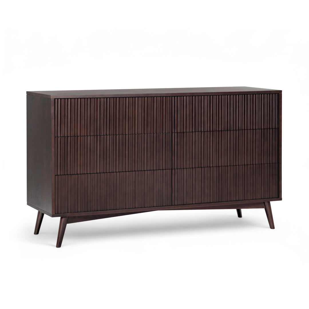 Tremolo 30'' Wide Wooden 6-Drawer Horizontal Dresser with Fluted Fronts by Teamson Home