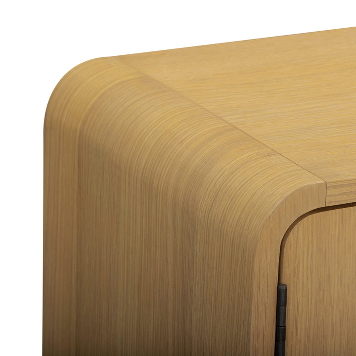 Tenley 28'' W Oak Veneer Accent Cabinet with Recessed Handle & Adjustable Shelf by Teamson Home