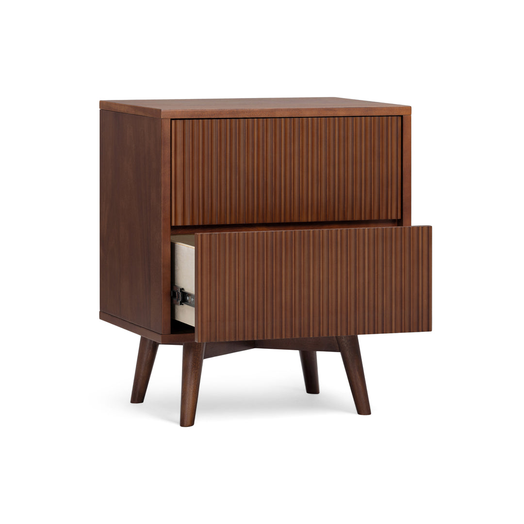 Tremolo 20'' Wide Wooden 2-Drawer Nightstand with Fluted Fronts by Teamson Home