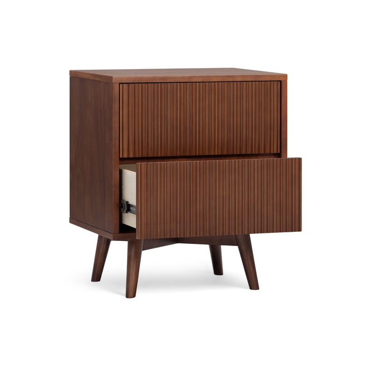 Tremolo 20'' Wide Wooden 2-Drawer Nightstand with Fluted Fronts by Teamson Home