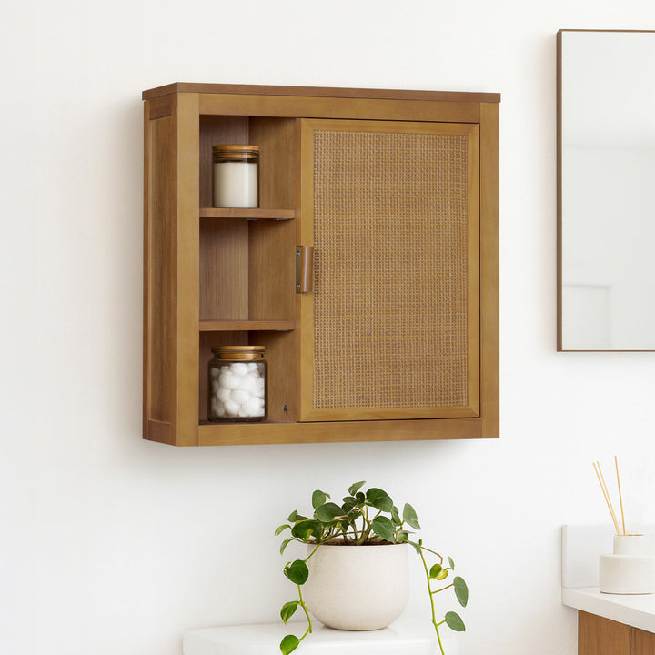 Hatteras 22'' Wide Wood Wall Cabinet with Dual Storage by Teamson Home