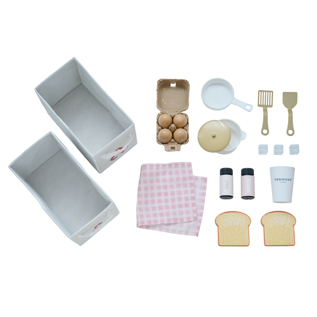 Wooden Play Kitchen with 21 Accessories, Pink - Little Chef Savannah by Teamson Kids