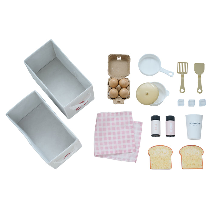 Wooden Play Kitchen with 21 Accessories, Pink - Little Chef Savannah by Teamson Kids