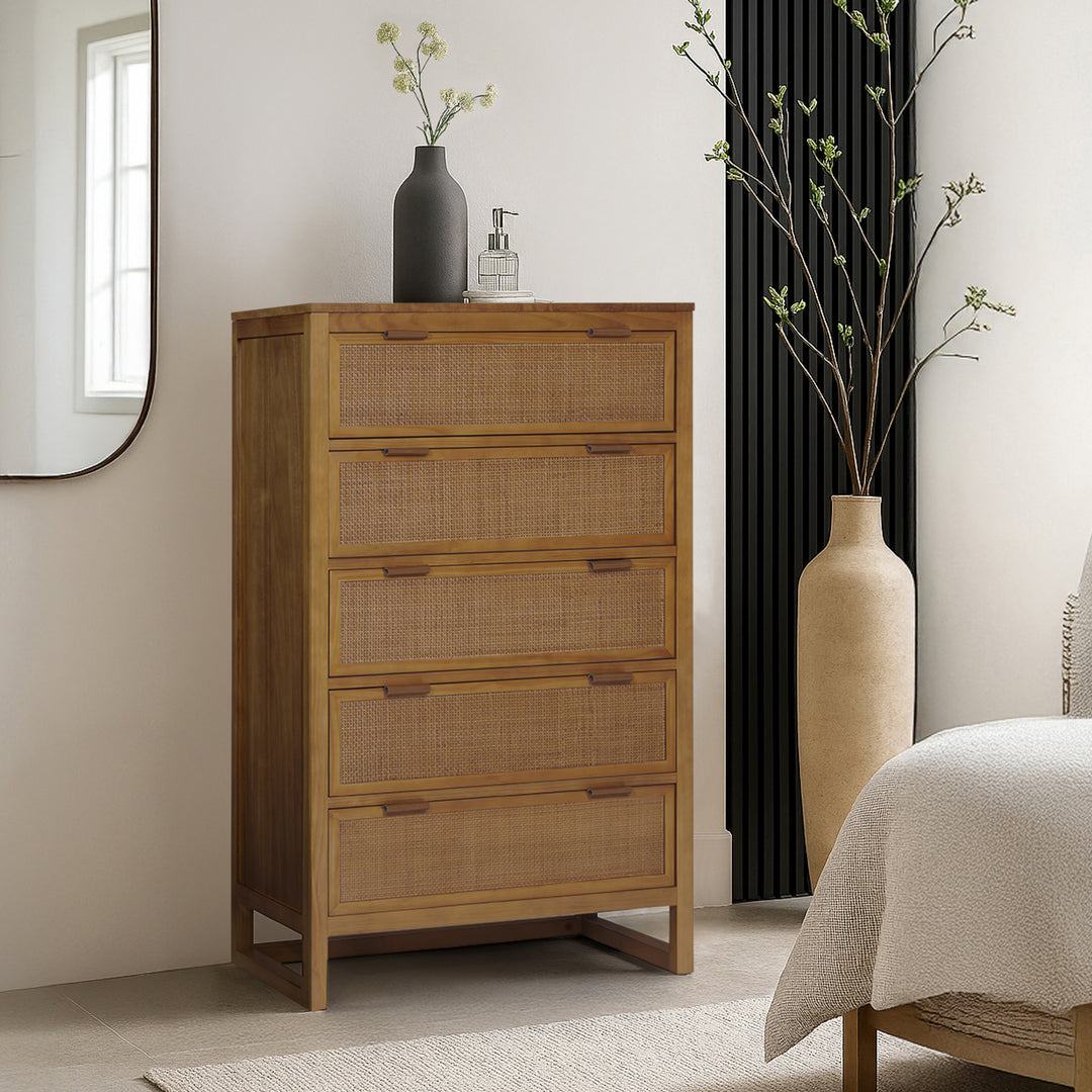 Hatteras 30'' Wide Wood Dresser with 5 Drawers by Teamson Home