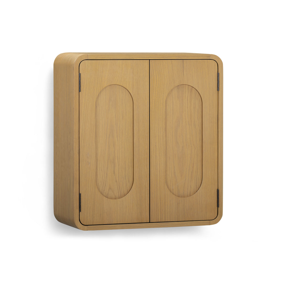 Tenley 22'' W Oak Veneer Wall Cabinet with Recessed Handles & Adjustable Shelf