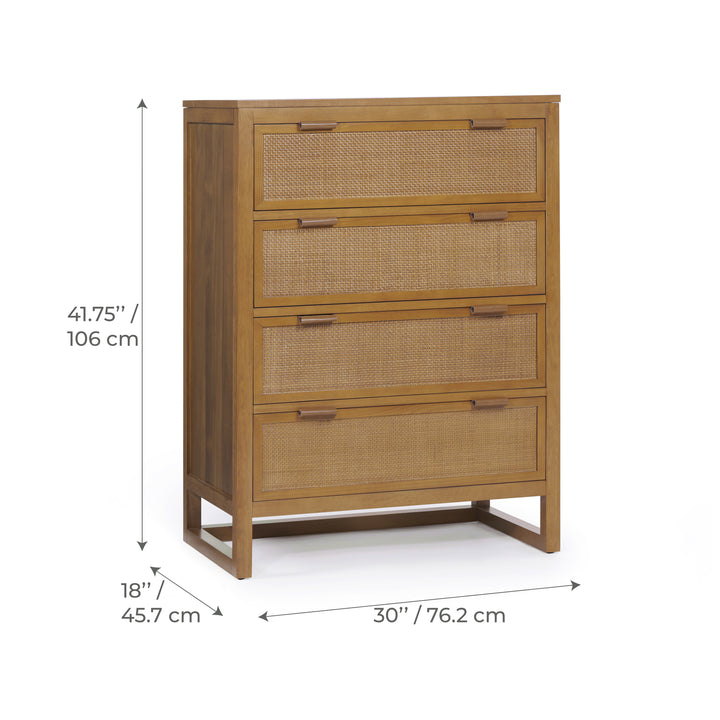 Hatteras 30'' Wide Wood Dresser with 4 Drawers by Teamson Home