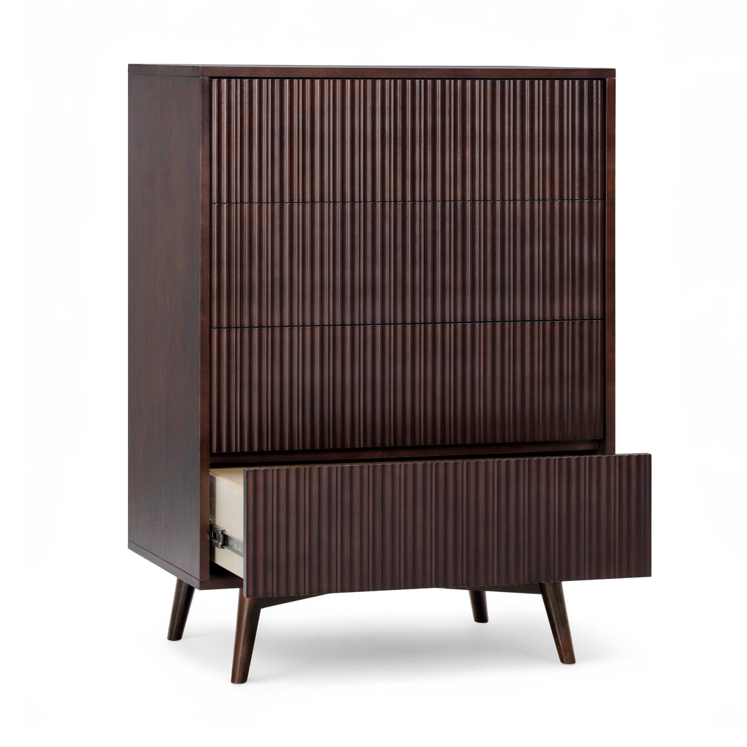 Tremolo 30'' Wide Wooden 4-Drawer Dresser with Fluted Fronts by Teamson Home