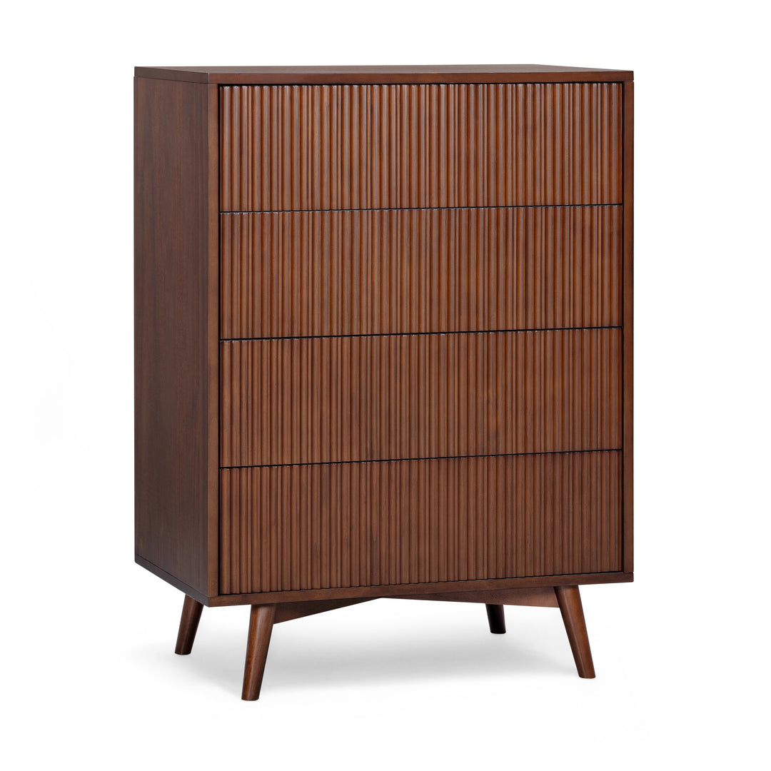Tremolo 30'' Wide Wooden 4-Drawer Dresser with Fluted Fronts by Teamson Home