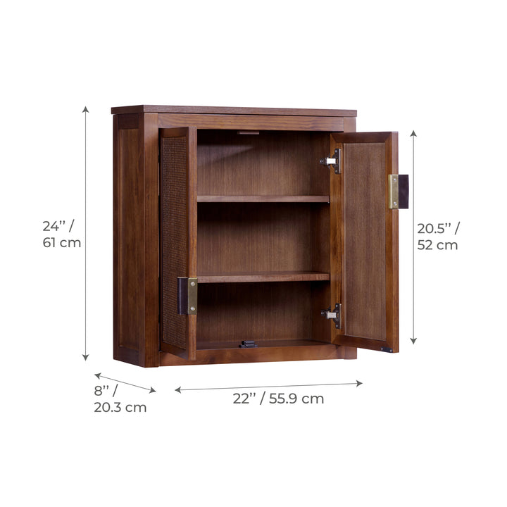 Hatteras 22'' Wide Wood Wall Cabinet with 2 Doors by Teamson Home