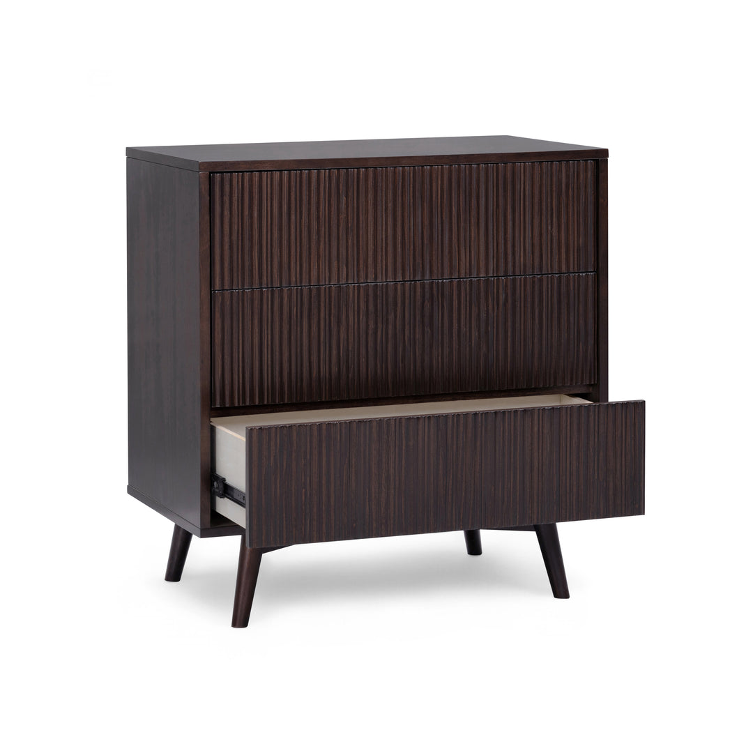Tremolo 30'' Wide Wooden 3-Drawer Dresser with Fluted Fronts by Teamson Home