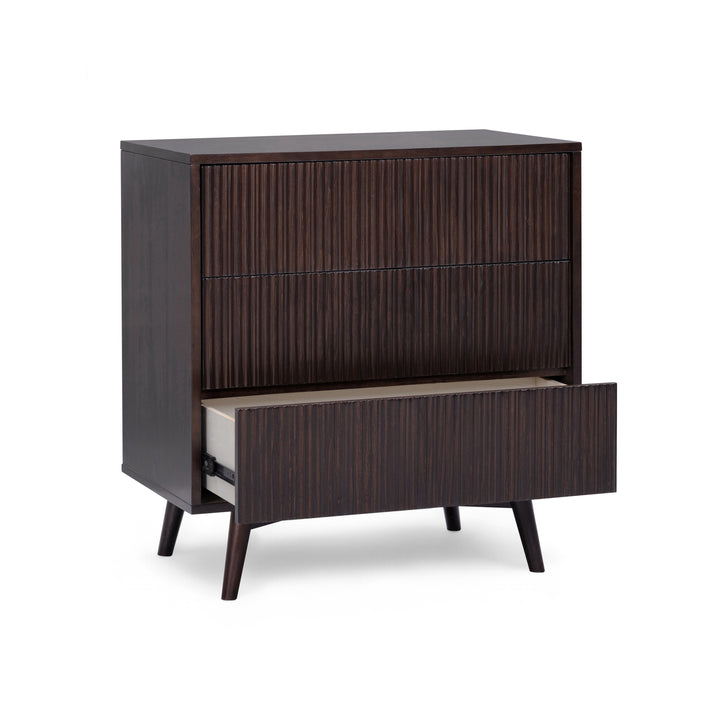 Tremolo 30'' Wide Wooden 3-Drawer Dresser with Fluted Fronts by Teamson Home