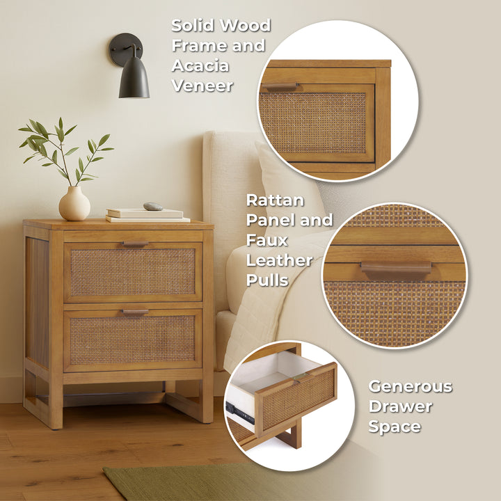 Hatteras 20'' Wide Wood Nightstand with 2 Drawers by Teamson Home
