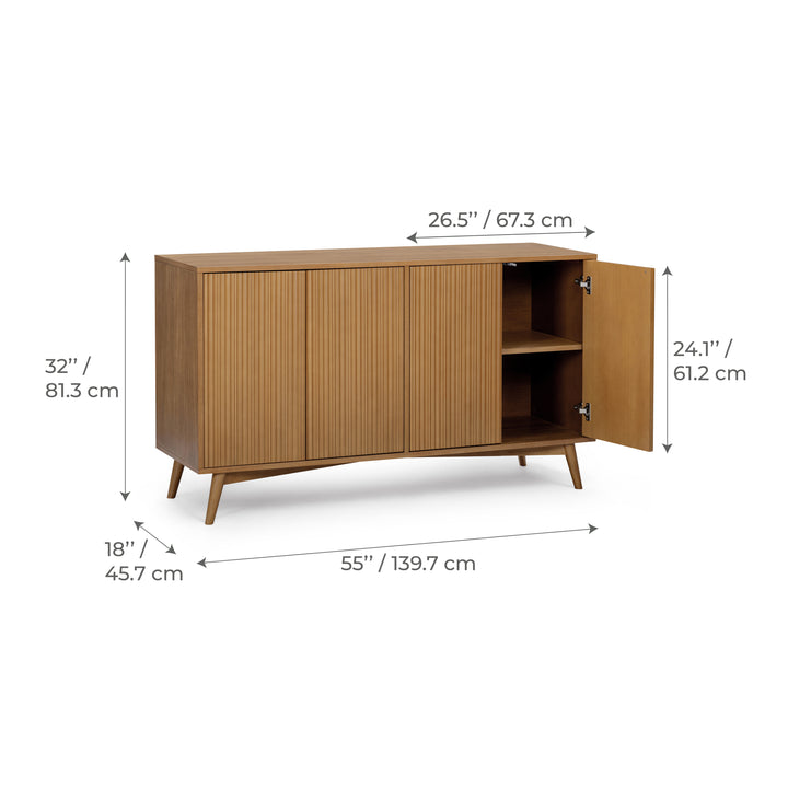 Tremolo 55'' Wide Wooden Sideboard with 4 Doors by Teamson Home